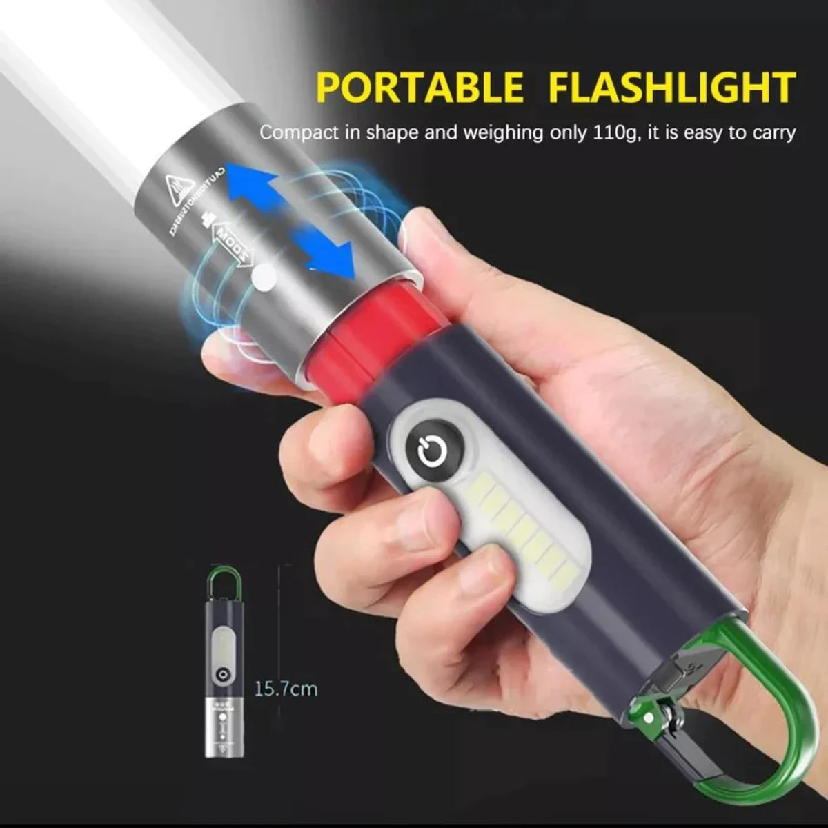 USB Rechargeable Multifunctional LED Flashlight