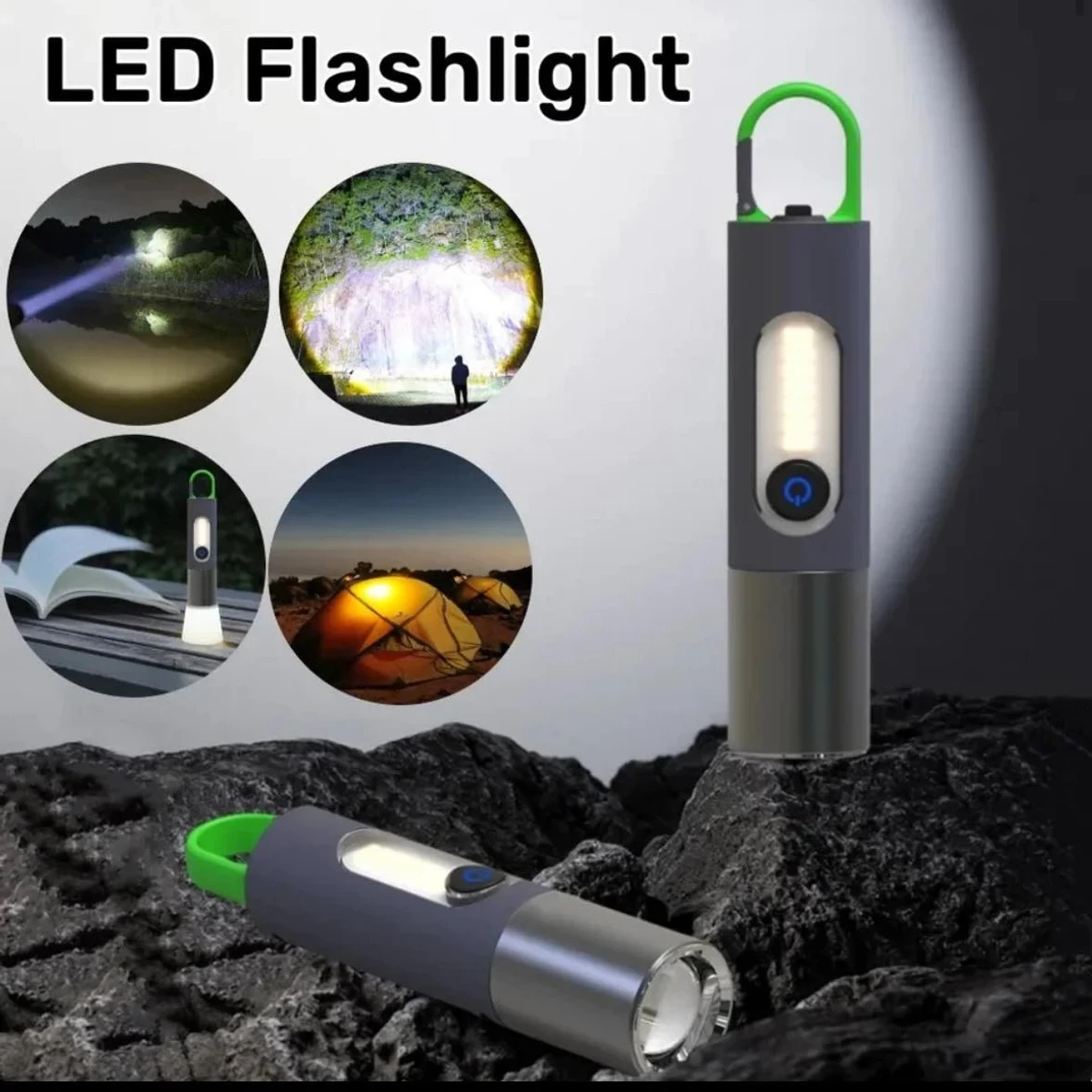 USB Rechargeable Multifunctional LED Flashlight